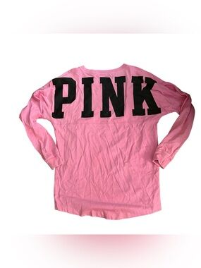 PINK Victoria’s Secret long Sleeve Tee - Pink with Black dog Logo